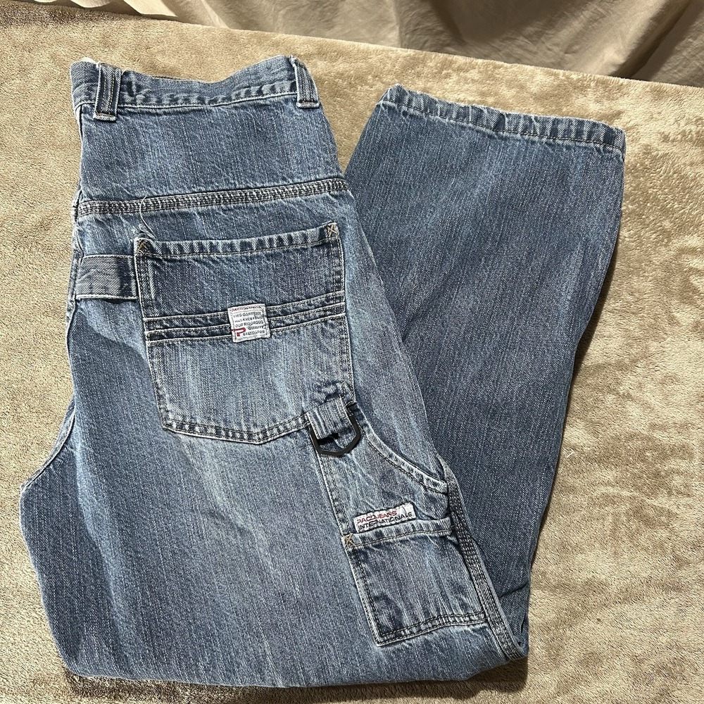 Vintage Paco Jeans Mens 34x31 Y2K Baggy Skater Carpenter Denim Wide Leg Blue
